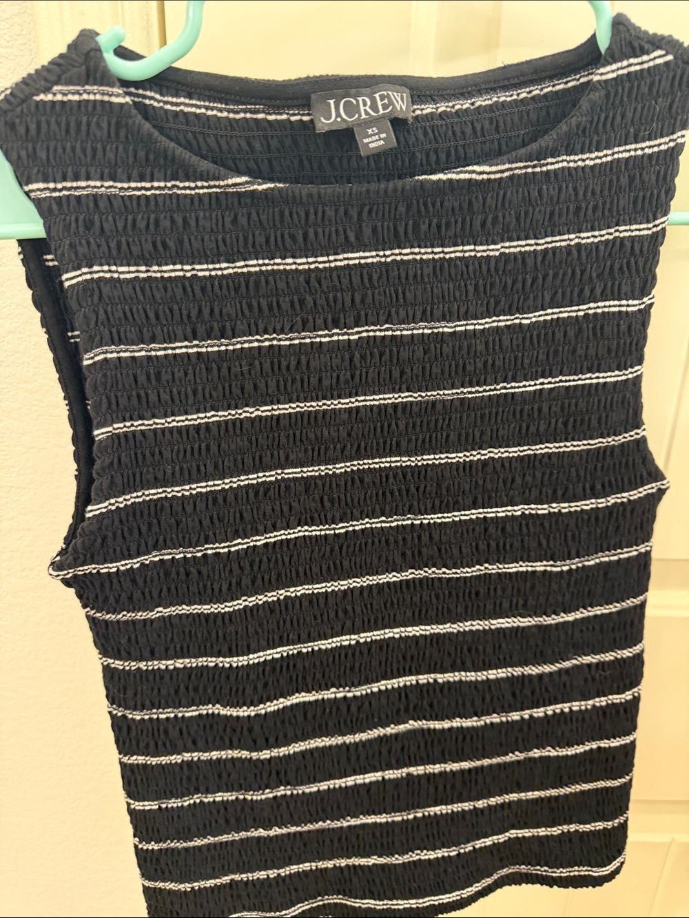 J. Crew Navy and White Striped Sleeveless Tank